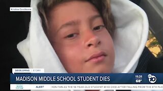 Madison Middle School student dies
