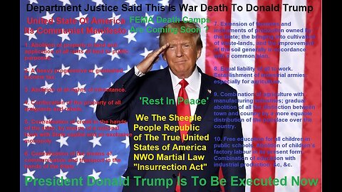 Dept. Justice Say Donald Trump Is To Be Executed I Not Let Him Run For Office Again