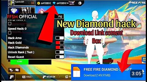 Free fire diamond hack 😱 video trending free fire new mod hack