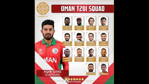 Oman Cricket Team's ICC T20 World Cup 2024 Squad !