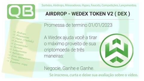 #Airdrop - #WEDEX TOKEN V2 ( 100 DEX )