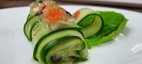 Healthy Cucumber Salad Roulade