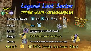 Destiny 2 Legend Lost Sector: Throne World - Metamorphosis on my Strand Warlock 10-7-23