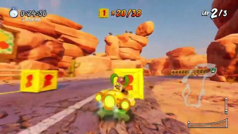 Dingo Canyon Sapphire Relic Race Gameplay - Crash Team Racing Nitro-Fueled (Nintendo Switch)