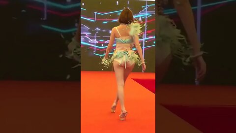 "Powerful Steps: Fitness Girl Ramp Walk"