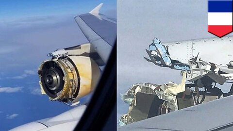 Plane engine falls apart mid-air: Airbus engine disintegrates over Atlantic - TomoNews