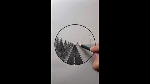 Scenery with pencil in one circle ⚫️