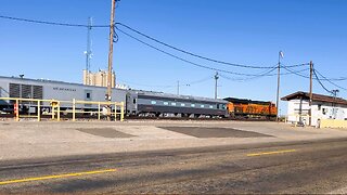 BNSF Officer Train passes through Amarillo heading to Ft. Worth. Train Stop, Crew Change and More!