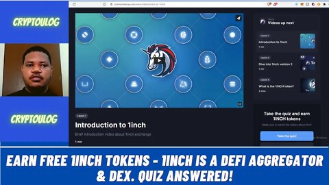 Earn Free 1inch Tokens - 1inch Is A DeFi Aggregator & DEX. Quiz Answered!