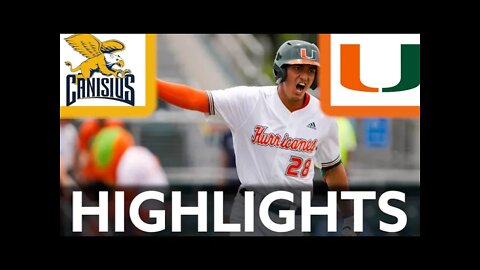 #6 Miami vs Canisius Highlights | Regionals | 2022 College Baseball Highlights