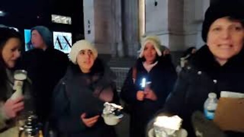NYC LIVE 1.6.2022 J6 Prayer Vigil at St. Patrick's Cathedral 5th Avenue Manhattan Sponsered by Look Ahead America interrupted by Uneducated Counter Protesters Who Get Violent as We are Non Partisan NYPD Watches No Political Prisoners in the USA