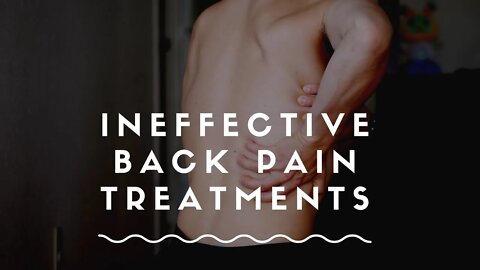 Ineffective back pain treatments - back pain according to the Economist