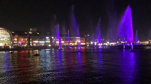 Water fountain & laser show in Dubai festival city.