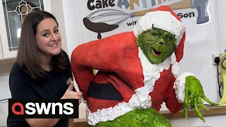 UK baker creates incredible giant cake of The Grinch