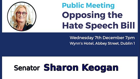 Senator Sharon Keogan - Public Meeting, Opposing the Hate Speech Bill, Dublin, Ireland - 07 Dec 2022