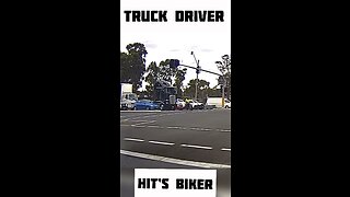 Truck driver hits biker 😱