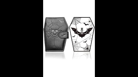 Lazy Skull Large Coffin Wallet – Horror Coffin Purse – Spooky Goth Wallet – Skull Wallet for Wo...