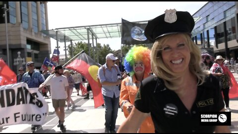 McCLOWN ARRESTED: FREEDOM RALLY WESTERN AUSTRALIA