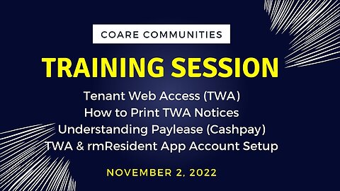 COARE Training Session 11-2-2022