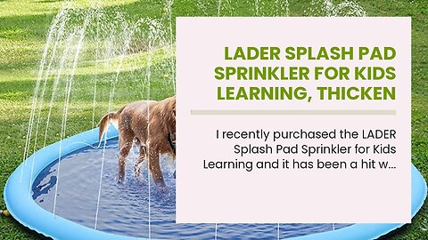 LADER Splash Pad Sprinkler for Kids Learning, Thicken Dog Sprinkler & Splash Play Mat, 78.74”,...