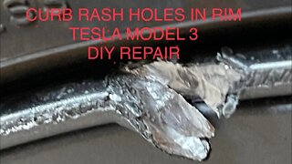 Rim hole damage & curb rash repair: Tesla Model 3