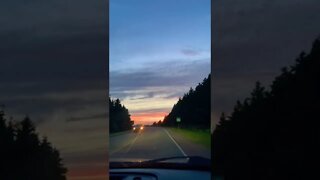 Driving at sunset