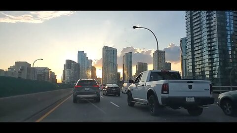Toronto Downtown - Drinving on Gardiner Expressway