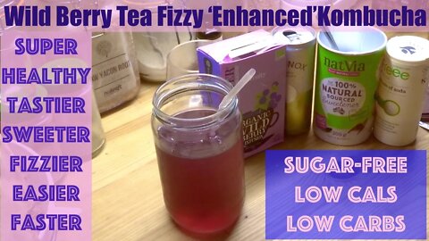 Easy Fizzy Sweet Berry Flavor 'Enhanced' Store Bought Kombucha. 'Cheat Recipe' Probiotic Healthy