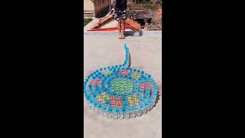 Amazing Rainbow Cup Dominos Effect ! Part 5