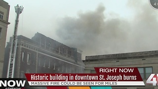 Downtown St. Joseph Pioneer Building up flames