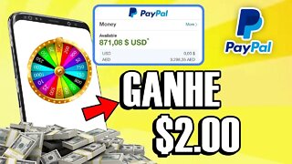 [VAZEI] Novos Apps que Pagam Dinheiro de Verdade no PayPal (Gire a Roleta e Ganhe $2,00 Garantido)