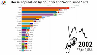 Horse Population by Country and World since 1961