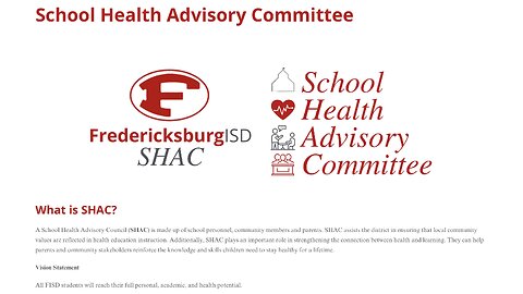 FISD School Health Advisory Council (SHAC) 10/26/23