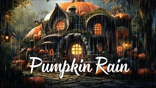 Pumpkin House 🎃 Rainy Ambience「ASMR」Cozy Autumn, RELAXING RAIN, Forest, THUNDER, birds, FALL