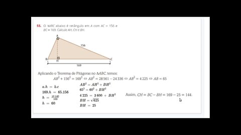 Matemática 7ºano - aula 49/50 - REVISÃO - Relações métricas no triângulo retângulo [ETAPA]