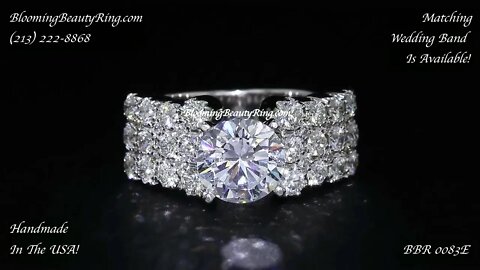 BBR 0083 Massive Diamond Engagement Ring Handmade In The USA