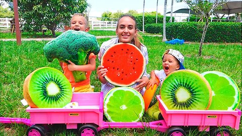 Vlad and Nikita hide and seek fruit on the farm