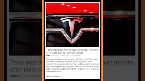 Latest News | Tesla's India Plans on Hold: Execs Departing | #shorts #news