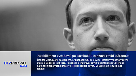 Establišment vyžadoval po Facebooku cenzuru covid informací