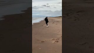 dancing down the beach