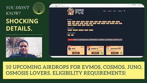 10 Upcoming Airdrops For Evmos, Cosmos, Juno, Osmosis Lovers. Eligibility Requirements!