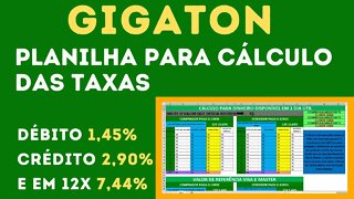 PLANILHA PARA VOCÊ CALCULAR AS TAXAS DA GIGATON!