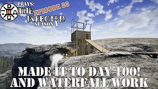 Made It To Day 100 & Working On The Waterfall Lighting And Tower! The Infected Gameplay S5EP88