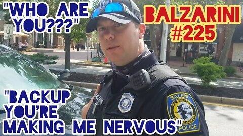 Uneducated Officer Balzarini Confronts Me Without Mask. Tries To ID Me. Intimidation Fail. Salem PD.