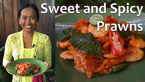 Udang Lalah Manis, Stir fry prawns with spicy and sweet sambal
