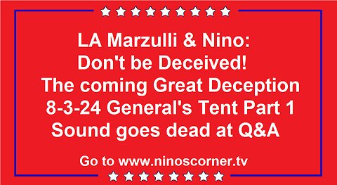 Marzulli & Nino: Don't be Deceived! The Great Deception Part 1