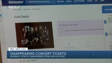 Disappearing concert tickets
