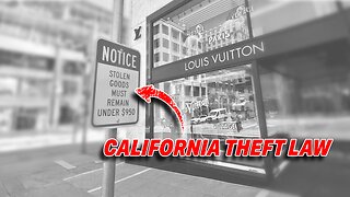RIDICULOUS SIGN OUTSIDE A LUXURY STORE IN SAN FRANCISCO SATIRIZES CALIFORNIA THEFT LAWS