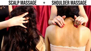 Relaxing ASMR Scalp & Shoulder Massage 💕 with Courtney and Corrina Rachel