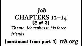 Job Chapters 12-14 (Bible Study) (2 of 3)